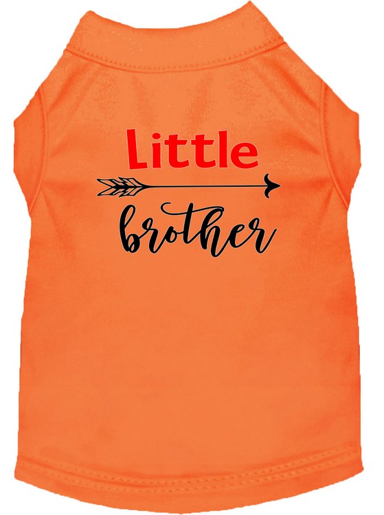 Little Brother Screen Print Dog Shirt Orange XS